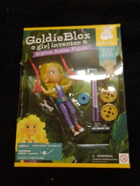Goldie Blox Girl Inventor Zipline Action Figure Building Toy
