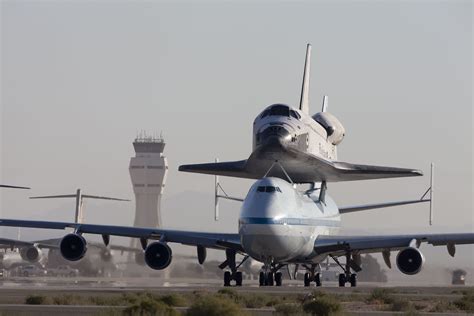 Space Shuttle Endeavour Being Ferried By A Modified 747 Aircraft