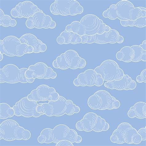 Abstract Swirl Cloud Seamless Pattern Blue Sky Background 523851