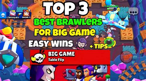 Top 3 Best Brawlers For Big Game Brawl Stars Easy Wins Tips Youtube