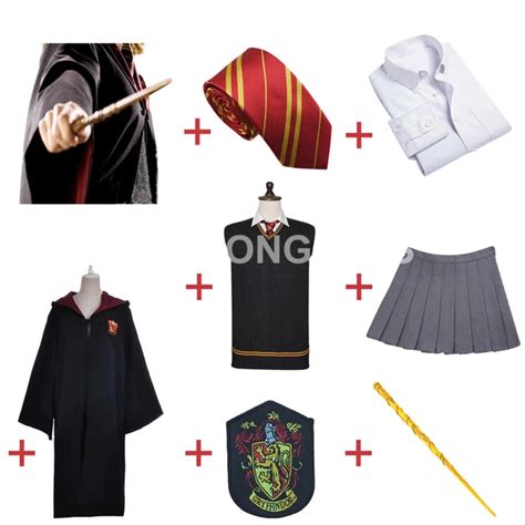 Free Shipping Gryffindor Hermione Granger Cosplay Robe Cloak Skirt