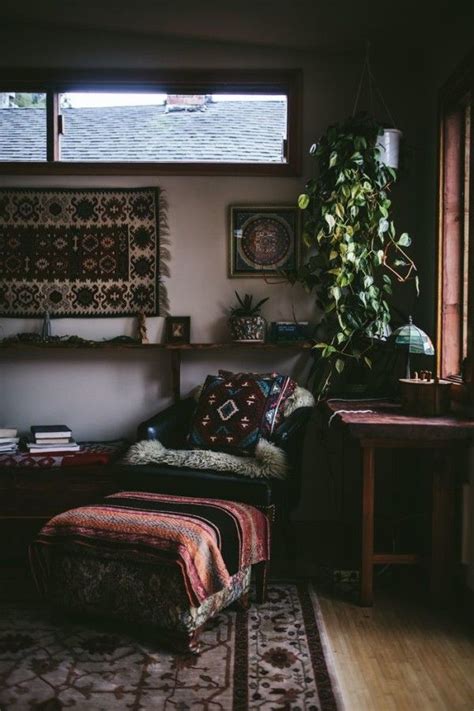 Bohemian Chic Interior Decor Relaxed Aesthetic Dark