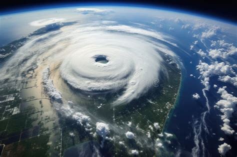 Satellite View Of Hurricane A Clear Image Space View Of The American