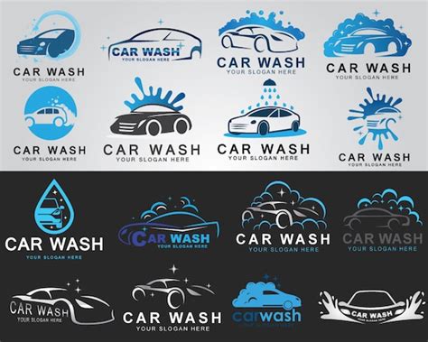 Car Wash Logo Design Vector Collection Car Wash Logo Template Etsy