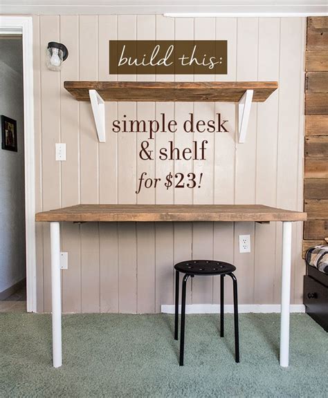 Build a foldout desk and craft table. Simple DIY Wall Desk, Shelf & brackets (for under $23 ...