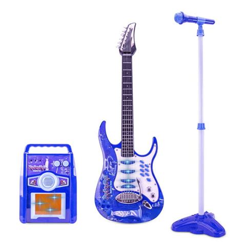 Kids Electric Musical Guitar Toy Play Set W 6 Demo Songs Whammy Bar