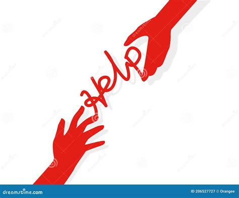 Helping Hands Help Chairty Design In White Background Stock Vector