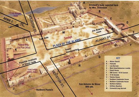 Visitor Map Map Of The Alamo San Antonio Texas Printable Maps