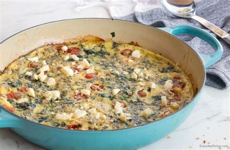 Light And Fluffy Spinach And Feta Frittata Recipe Video