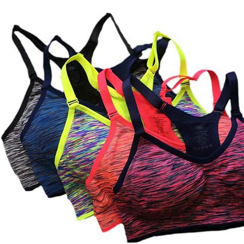 Cheap Quick Dry Sports Bra Women Padded Wirefree Adjustable Shakeproof