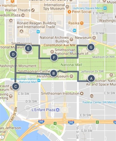 A Washington Dc Museum Sightseeing Walking Tour Map And Other Ways To