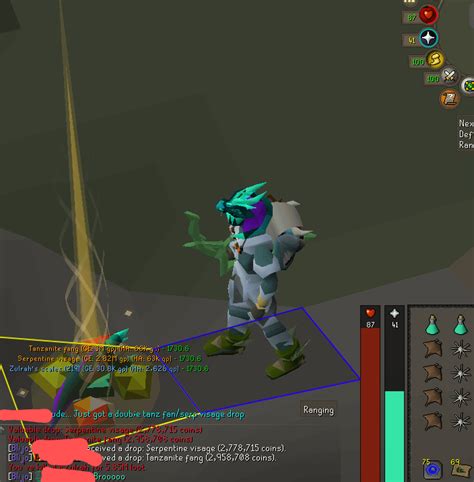Double Drop From Zulrah 19 Kills After Pulling A Magic Fang After 13k