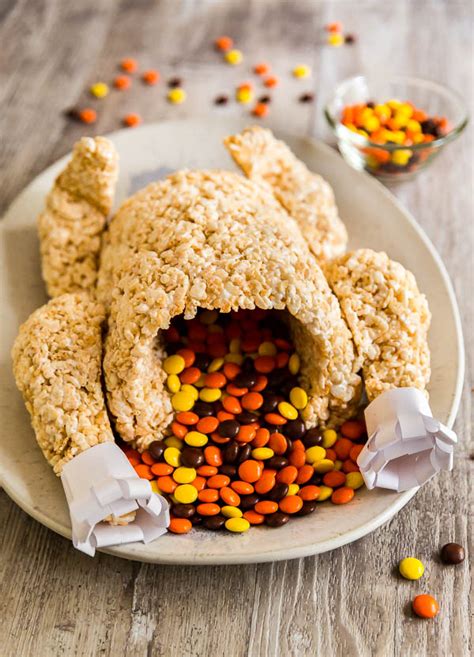 Lots of tasty cookies in various shapes for your kids to experiment with! Rice Krispie Treats Turkey - a fun Thanksgiving dessert