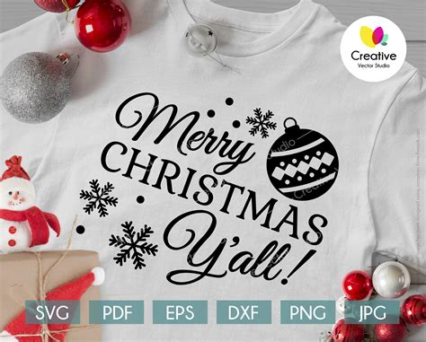 Merry Christmas Yall Svg Creative Vector Studio
