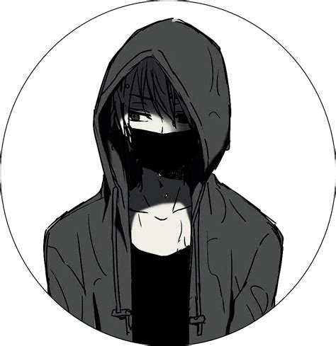 Hoodie Mask Anime Boy Drawing