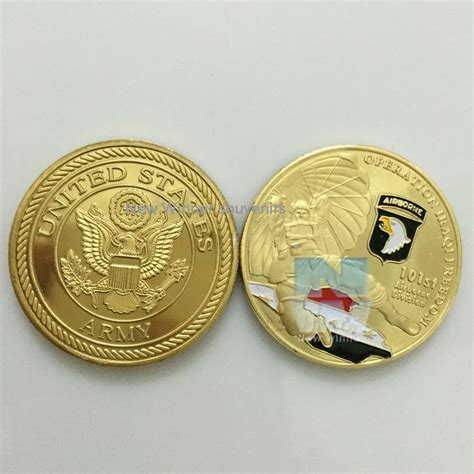 5pcslot Operation Iraqi Freedom Coin Us Air Army Gold Souvenir Coins