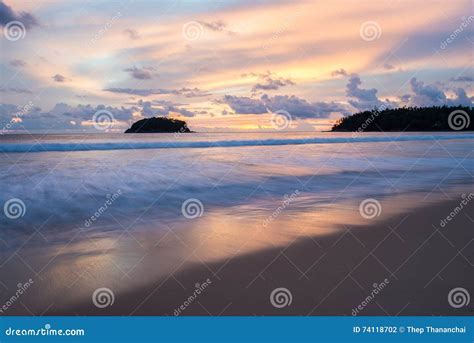 Beautiful Sunset In Phuket Thailand Stock Photo Image Of Wave Cloud