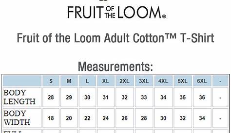 fruit of the loom colour chart