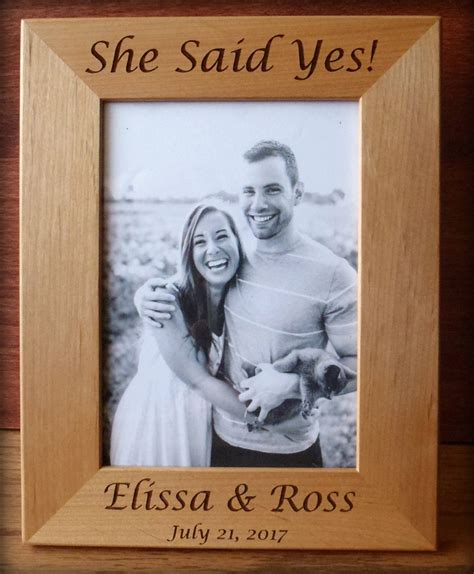 She Said Yes Picture Frame Engagement Ts Emmaline Bride