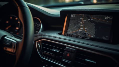 Modern Car Dashboard Controls Speed With Elegance Generated By Ai Stock