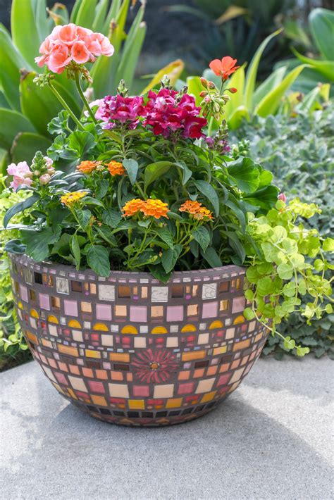 Large Mosaic Planter I Did For A Client I Love This Color Combination