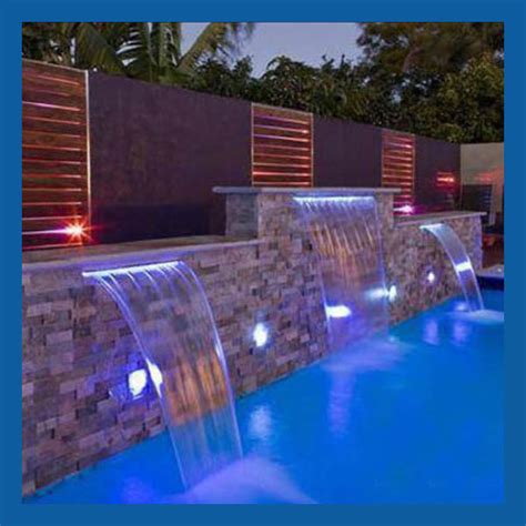 Spa Waterfall With Led Light Waterfall For Swimming Pool Indoor