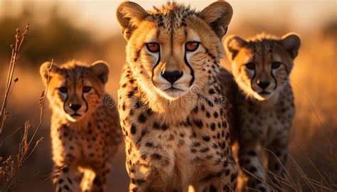 Majestic Cheetahs Walking In The African Wilderness Beauty In Nature