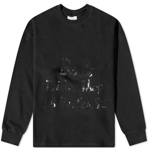 Bode Mens Tailor Shop Embroidered Crew Sweat In Black Bode