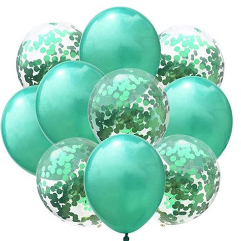 Dreamhall Green Confetti Latex Balloons 50 Pack Birthday Balloons For
