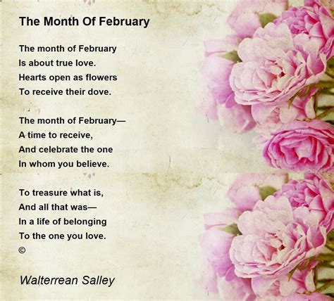 The Month Of February The Month Of February Poem By Walterrean Salley