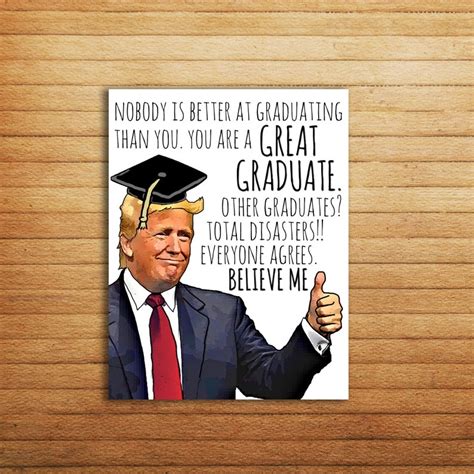 Funny Graduation Card Donald Trump Graduation T For Him Etsy