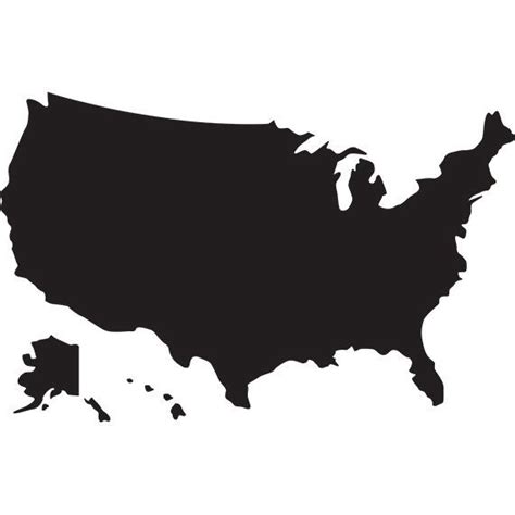 Usa map svg silhouette clipart usa map without states and ...