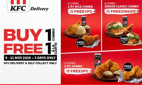 The chain continues to develop actively and becomes more accessible in the capital and major cities, as well as. KFC 11.11 Promotion Buy 1 Combo FREE 1 Ala Carte (9 ...