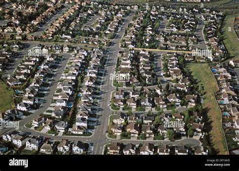 Suburban Sprawl Residential Aerial Placer County California Usa