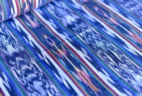 Guatemalan Fabric 141 Blue Ikat Fabric Fabric By Yard Etsy