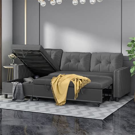 Buy Balus Reversible Sectional Er Sofa With Chaise Velvet Upholstered