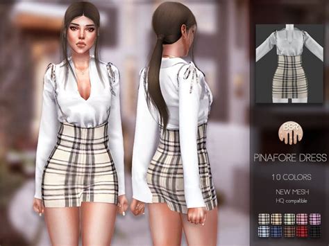 Busra Tr Sims — Busra Trs Pinafore Dress Bd190 Sims 4 Dresses Sims