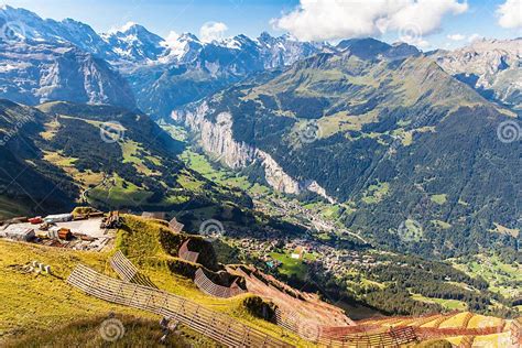 Panorama View At Mannlichen Stock Photo Image Of Blue Lauterbrunnen