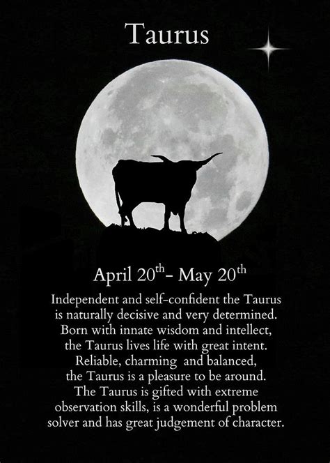 With its strong influence on your personality, character, and emotions, your sign is a powerful tool for understanding yourself and your relationships. Zodiac Sign of Taurus the Bull April through May Birthdays ...