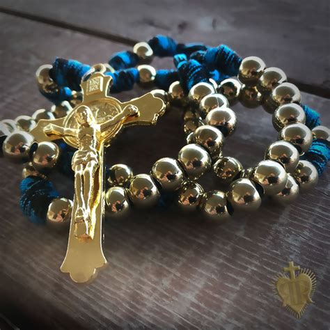 Mens Rosary Gods Army Gold Paracord Rosary Tough And Rugged Rosary