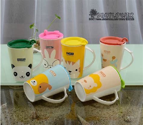 6 Style Cartoon Animals Mug350ml Porcelain Coffee Milk