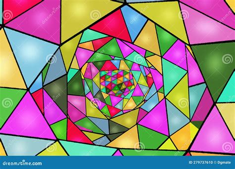 Abstract Art Abyss Triangles Colors Stock Illustration