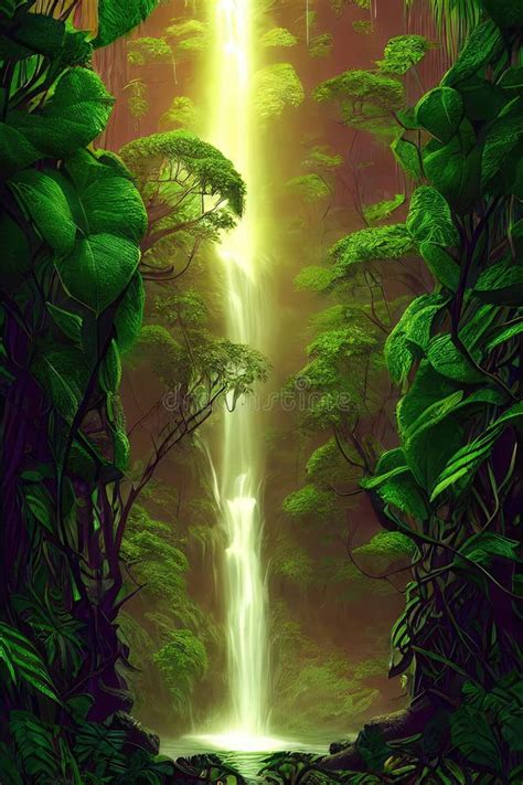 Waterfall Rain Forest Stock Illustrations 507 Waterfall Rain Forest