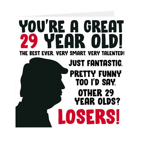 29th Birthday Card Funny Trump 29th Birthday Card Birthday Etsy