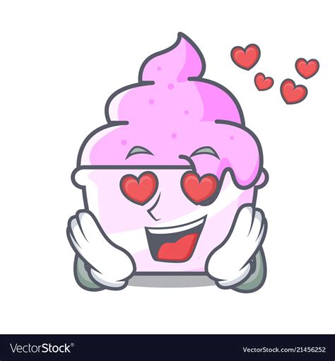 In Love Ice Cream Paper Cup Mascot Cartoon Vector Image
