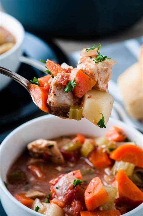 Drop dough by tablespoonfuls onto chicken or vegetables in simmering stew. Easy Oven Chicken Stew - Happy Healthy Mama