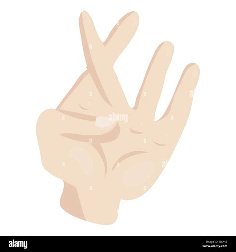 Hand Crossed Fingers Icon Cartoon Hi Res Stock Photography And Images
