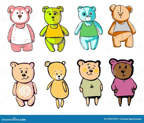 Lovely Bears In Cartoon Style Stock Illustration Illustration Of