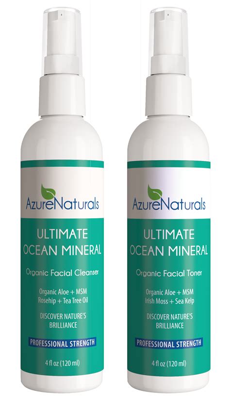 Ultimate Ocean Mineral Facial Cleanser And Toner Combo Set Organic