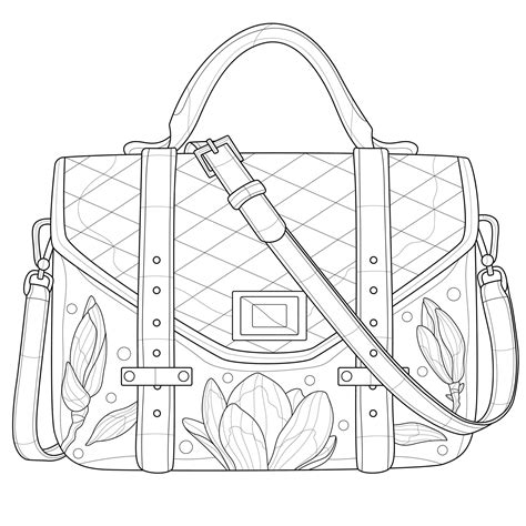 Premium Vector Bag With Magnolias Ladies Loring Book